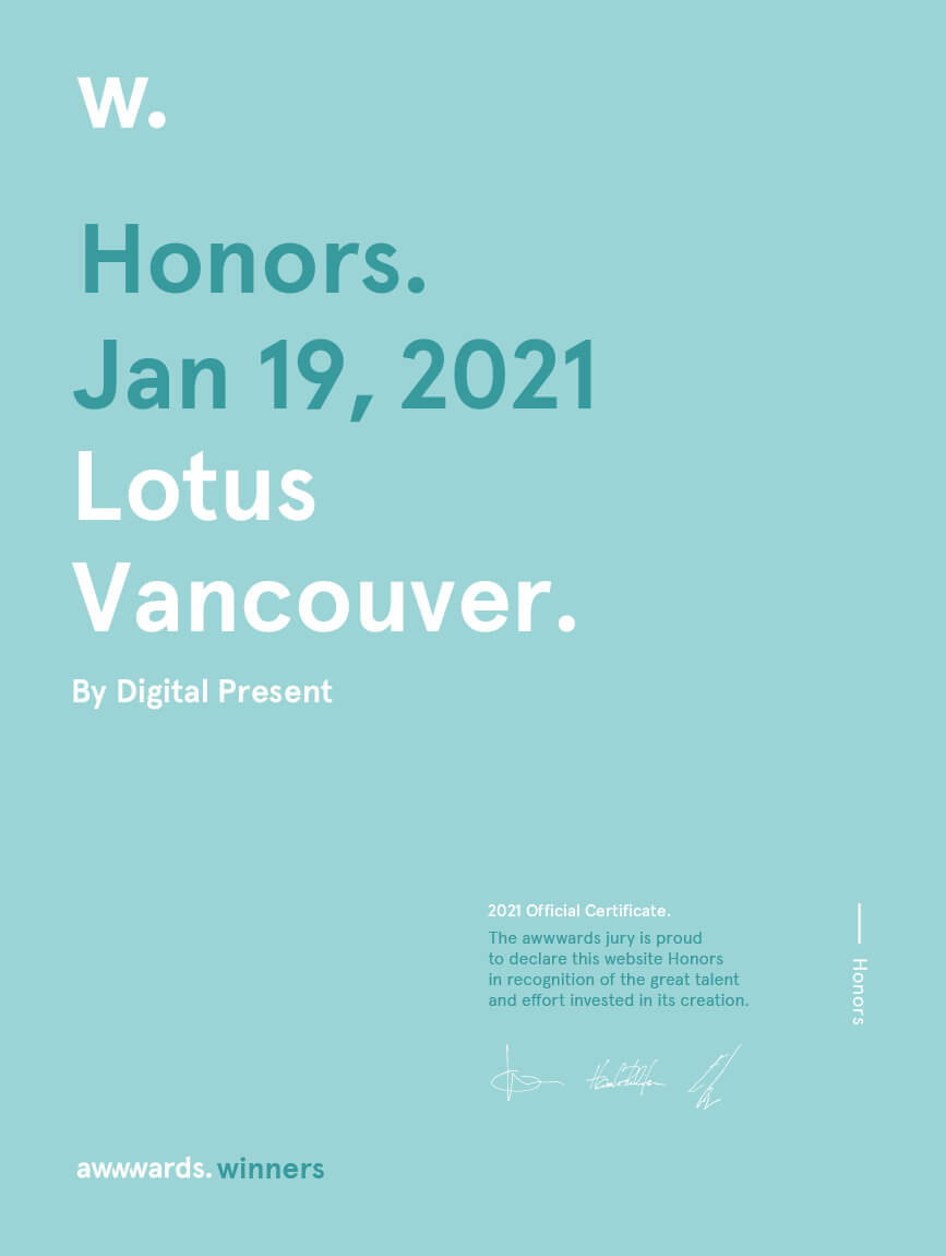 Honorable Mention - Lotus Vancouver